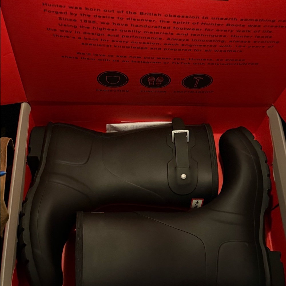 Hunter Black Short Rain Boots